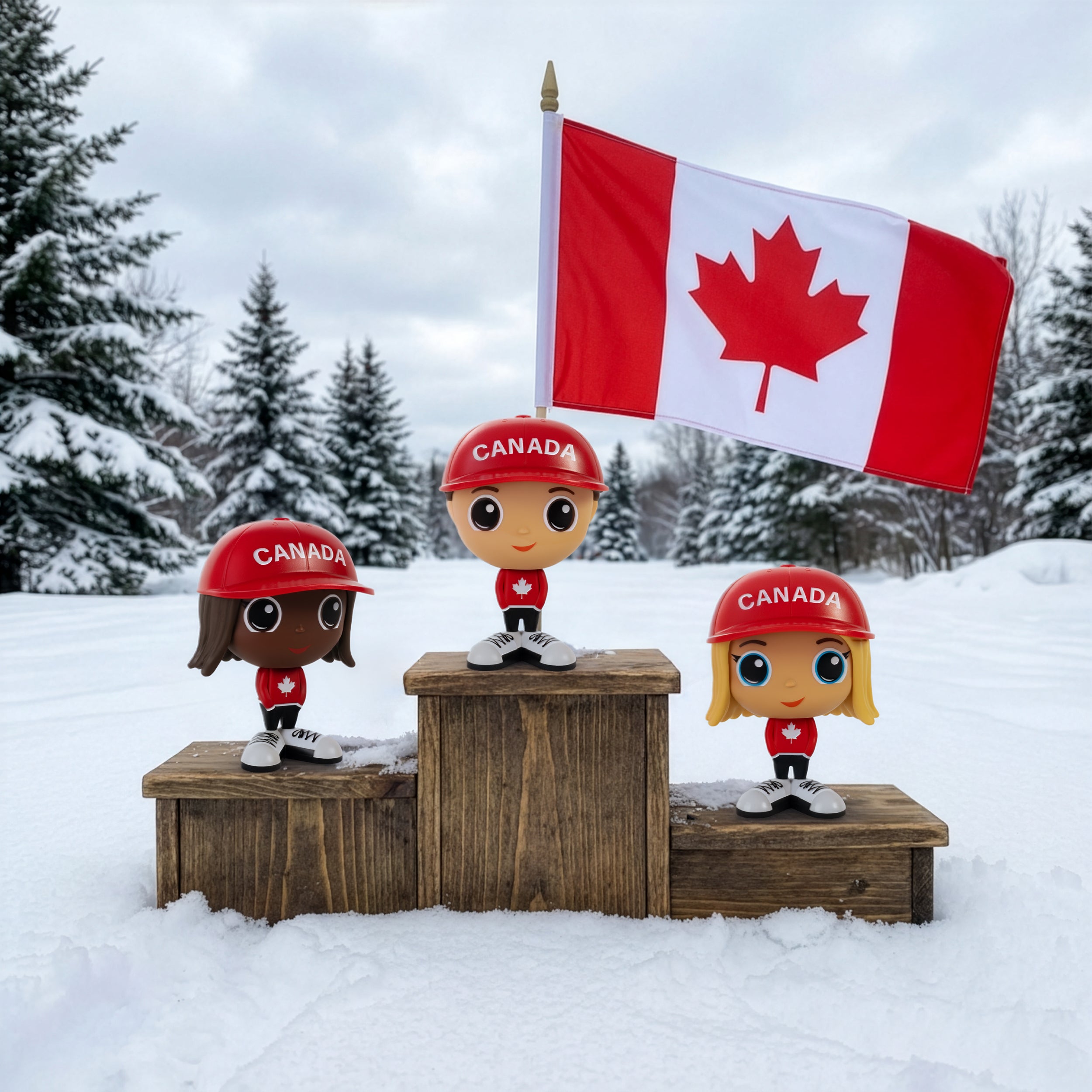 Flek Canada figure Alex, Mady , and Azra - Flek Toys designed in Canada